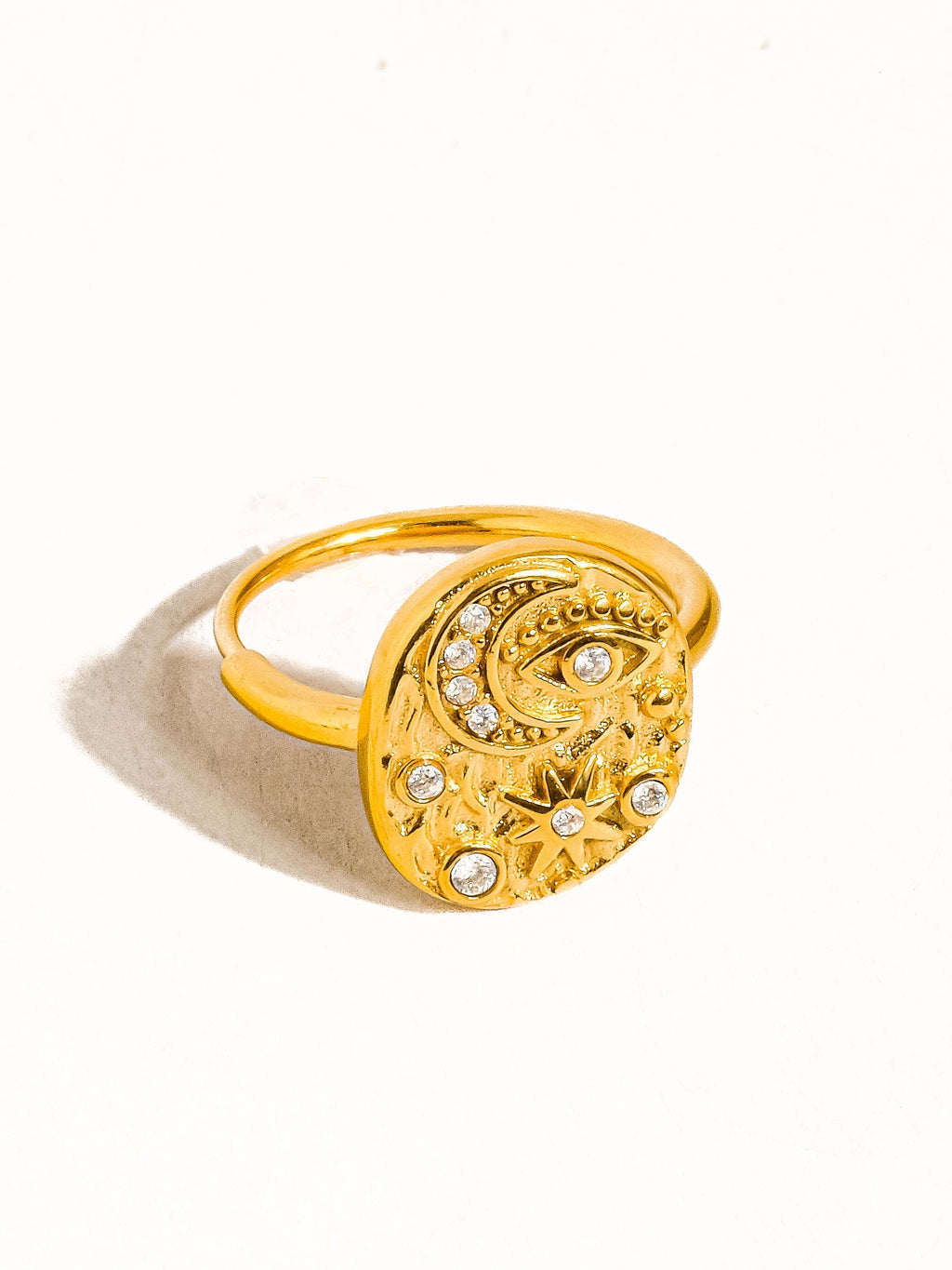 Slade 18K Gold Non-Tarnish Astral Ring: Yellow Gold