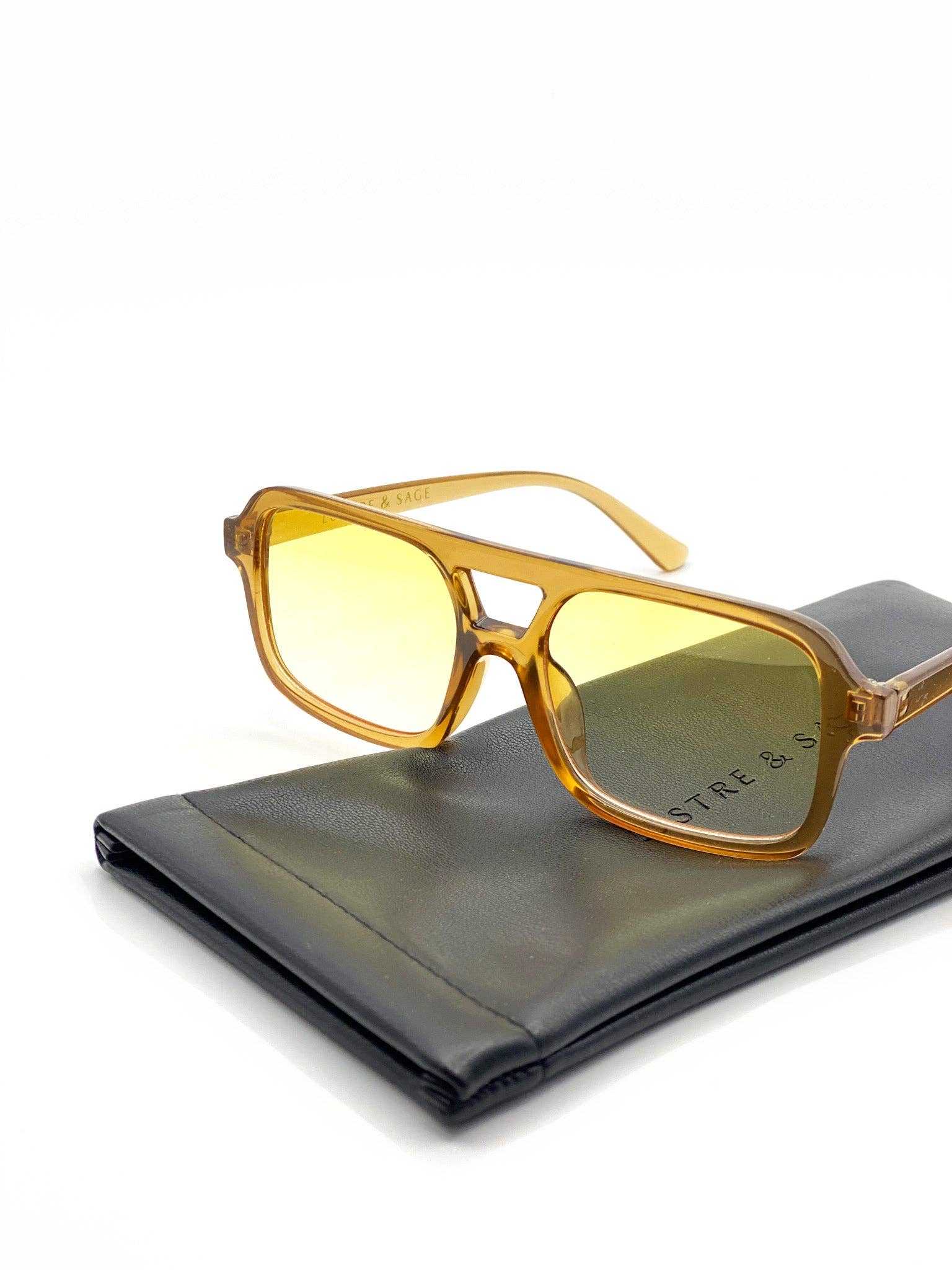 L&S Paris Aviator Sunglasses in Latte