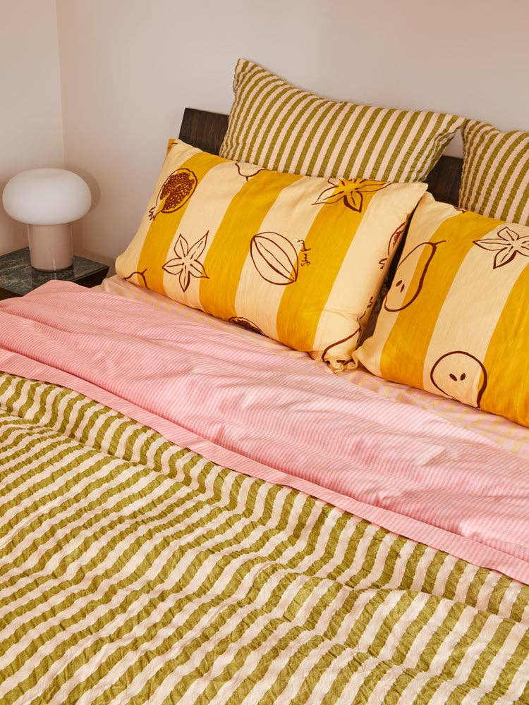 Pistachio Seersucker Quilt Cover [King]